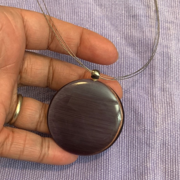 Jewelry - Vintage Purple Glass Pendant Necklace